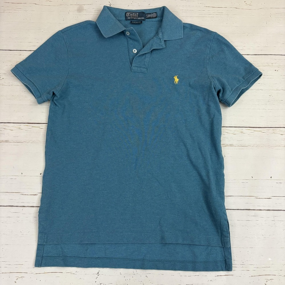 Polo Ralph Lauren Polo Shirt Mens S Blue Custom Fit Cotton Logo Short Sleeve